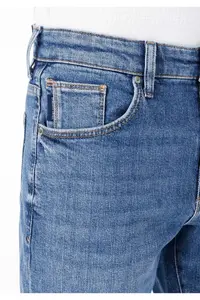Colin's slim Fit Low Waist Narrow Leg Zippered Men's Mid Indigo denim Jeans Pants - Image 5