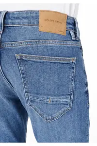 Colin's slim Fit Low Waist Narrow Leg Zippered Men's Mid Indigo denim Jeans Pants - Image 6