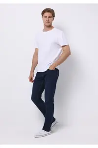 Colin's Straight Fit Low Waist Straight Leg Men's Dark Indigo Jean Trousers - Image 3