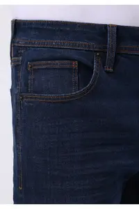 Colin's Straight Fit Low Waist Straight Leg Men's Dark Indigo Jean Trousers - Image 5