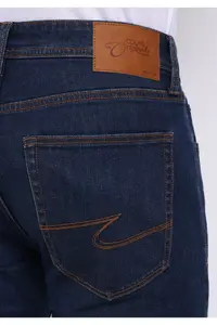Colin's Straight Fit Low Waist Straight Leg Men's Dark Indigo Jean Trousers - Image 6