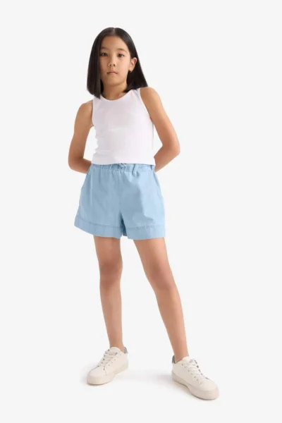 DeFacto Elastic Waist Jeans Shorts Girls'