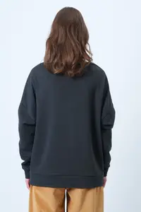 Trend Alaçatı Stili Women's anthracite V-Neck Double Breasted Oversized Sweatshirt ALC-X14555 - Image 6