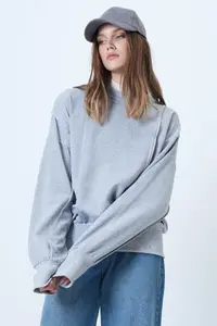 Trend Alaçatı Stili Oversized Design Sweatshirt with Grimelange Stitching Detail - Image 5