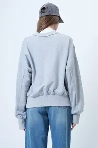 Trend Alaçatı Stili Oversized Design Sweatshirt with Grimelange Stitching Detail - Image 7
