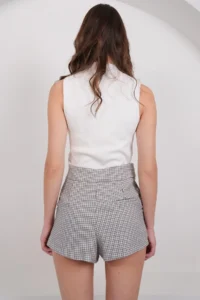Trend Alaçatı Stili Women Stone Plaid Patterned Shorts ALC-X14926 - Image 6