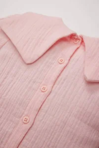 DeFacto tied up Short Sleeve Shirt Baby Girl - Image 4