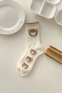 BGK 5 Pairs Comfortable Teddy Bear Patterned Socks - Image 2