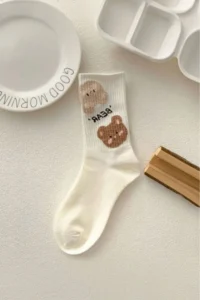 BGK 5 Pairs Comfortable Teddy Bear Patterned Socks - Image 4