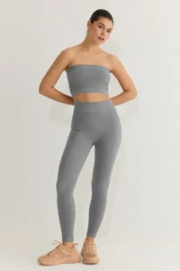 TRENDYOLMİLLA Gray seamless/Seamless Full Size Knitting Sports Leggings