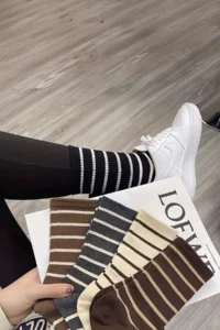 BGK 5’ Li Women Striped College Socks - Image 2