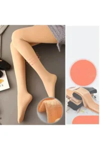 MİSTİRİK Ravena Model Firming and Lifting Furry Warm Fleece Woven Pantyhose Skin Color - Image 2