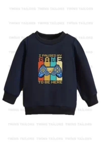twins tailors My Game Printed 3-Pack Unisex Black-Navy Blue-Grey Crew Neck Kids Sweatshirt - Image 2