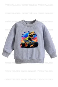twins tailors My Game Printed 3-Pack Unisex Black-Navy Blue-Grey Crew Neck Kids Sweatshirt - Image 4