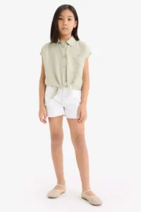DeFacto Green Girls' Shirt D7791A8/GN549 - Image 2