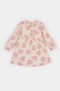 DeFacto Baby Girl Ruffle Collar Long Sleeve Ribbed Camisole Dress