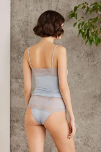 Pierre Cardin Combed Cotton Undershirt Panties Women's Underwear Set - 385 Mist - Image 3