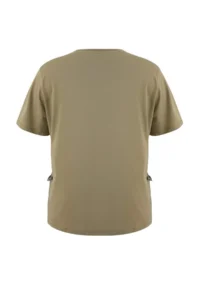 Trendyol Curve Light Khaki Yanda Fiyonk Binding Detailed relaxed Fit Plus Size T-Shirt - Image 5