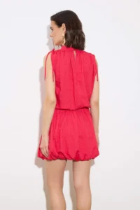 TRENDYOLMİLLA Limited Edition Fuchsia Balloon Skirt Detailed Short / Mini Weaving Dress - Image 4