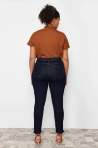 Trendyol Curve Dark Blue Extra Flexible/StretchbLarge Bodysuit skinny jeans - Image 7