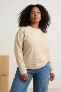 Trendyol Curve Brown-Beige  2 Sets Paket 100% single jersey Regular/Normal Pattern Knitting T-Shirt - Image 3