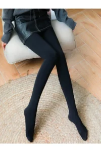 MİSTİRİK Ravena Model Warm, Firming, Hairy Plush Woven Pantyhose Black Color