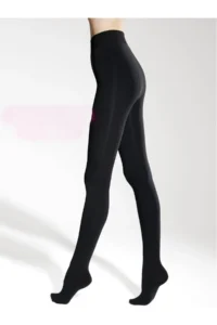 MİSTİRİK Ravena Model Warm, Firming, Hairy Plush Woven Pantyhose Black Color - Image 3