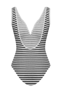 TRENDYOLMİLLA Striped Low-cut back Deep V-neck Covered hipster Swimsuit - Image 6