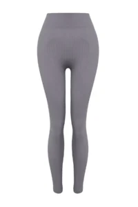 TRENDYOLMİLLA Gray seamless/Seamless Full Size Knitting Sports Leggings - Image 7