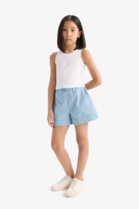 DeFacto Elastic Waist Jeans Shorts Girls' - Image 2
