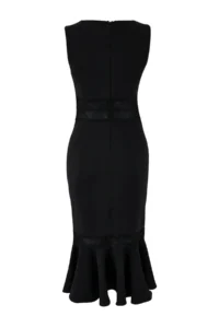 TRENDYOLMİLLA Black Lace Detailed Weaving Midi Elegant/Evening Dress - Image 6