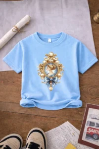 twins tailors Princess And Toy And Ribbon Printed 3-Pack Navy Blue-White-Blue Girls' T-Shirts - Image 3