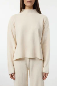 TRENDYOLMİLLA Ecru*001 Basic Plain Knitwear Top and Bottom Set - Image 3