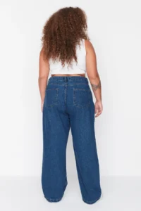 Trendyol Curve Mavi High Waist Wide Leg Plus Size Wide Leg jeans - Image 4