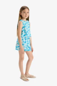 DeFacto Elastic Waist Patterned Cotton Shorts Girl - Image 3