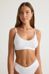 TRENDYOLMİLLA Black-White 2 Sets seamless Lace Detailed Wireless Sleeveless bralette Bra - Image 5