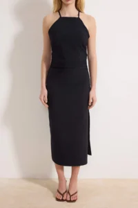 TRENDYOLMİLLA Navy Blue slit Midi Weaving Dress - Image 3