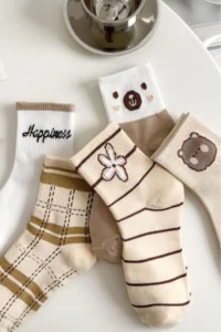BGK Pack of 5 Care Bear pattern College Socks - Image 5