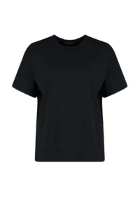 Trendyol Curve Black Crew Neck Back Printed 100% Cotton Knitting T-Shirt - Image 7