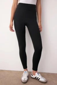 TRENDYOLMİLLA Black-Brown 2 Sets Pack interlock Fitted High Waist Knitting Leggings - Image 6