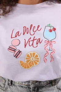 Trendyol Curve Lilac Cocktail Printed Fit Plus Size T-Shirt - Image 3