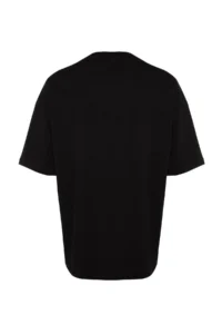 MAN Black Oversized/Wide Cut Crew Neck Short Sleeve Dinosaur Embroidered T-Shirt - Image 7