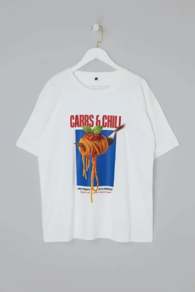 Trendyol Curve Ecru Crew Neck Wide Pattern Printed Plus Size Knitting Tshirt