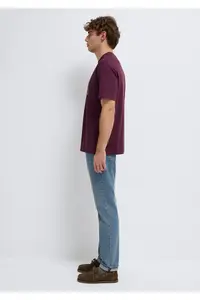 Mavi Logo Printed Purple T-Shirt Loose Fit 0611711-70434 - Image 4