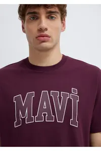 Mavi Logo Printed Purple T-Shirt Loose Fit 0611711-70434 - Image 6