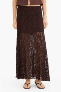 DeFacto High Waist Lace Maxi Skirt - Image 4