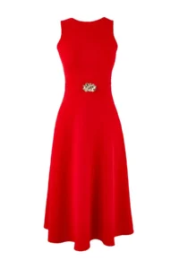 TRENDYOLMİLLA Rejection Arched Flexible Midi Weaving Dress - Image 5