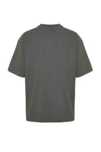 MAN Anthracite Oversized/Wide Cut Short Sleeve View Embroidered 100% Cotton T-Shirt - Image 8