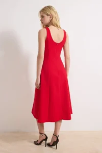 TRENDYOLMİLLA Rejection Skirt Opened at Waist Midi Weaving Dress - Image 4
