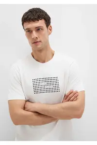 Mavi Black Printed Ecru T-Shirt Regular Fit / Normal Cut 0612866-70057